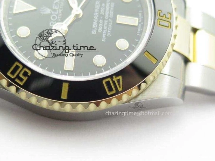 Submariner Dial Edition Bracelet Bezel SS Noob 1:1 YG Best Wrapped On LN 116613 A2836 Black YG 0212